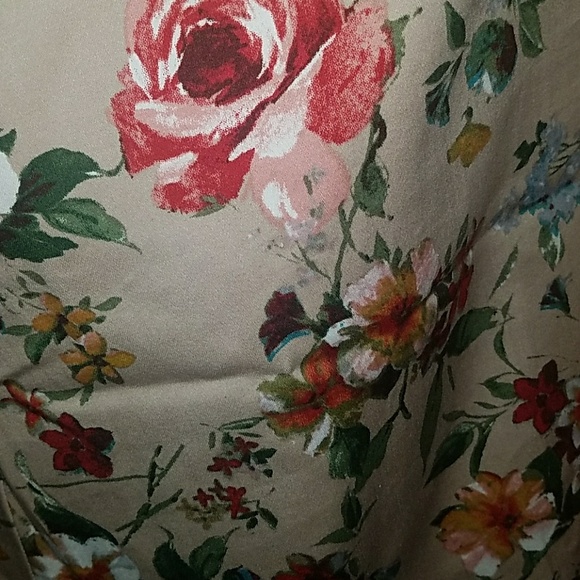 Tatyana Bianca Retro 1950's Pinup Floral Keyhole Romper Bombshell Tan Shorts - Picture 8 of 9